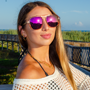 PLAYA CRYSTAL PINK/ PINK MIRROR TAC UV POLARIZED LADIES FISHING SUNGLASSES